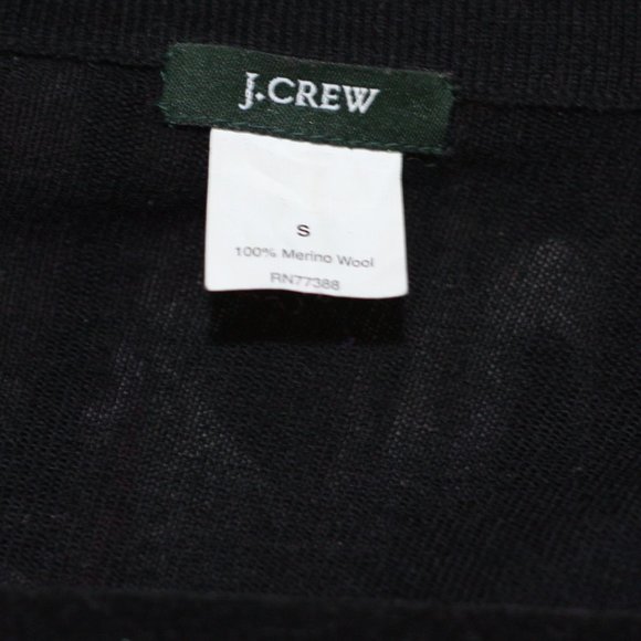 J. CREW Solid Black Wool Open Cardigan - Picture 4 of 4